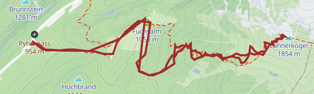 Route map: Skitour Lahnerkogel (Tourengebiet Pyhrnpass)